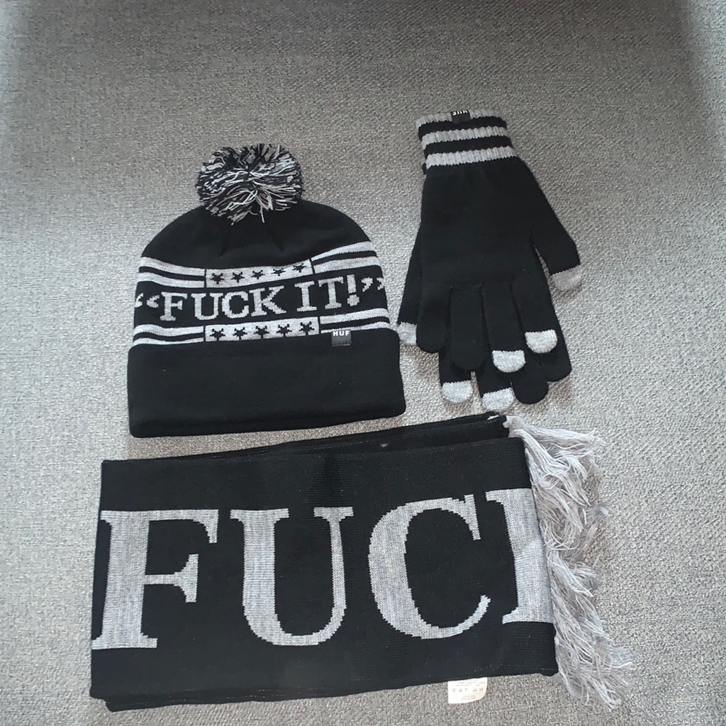 Huf ‘Fuck It’ Collection Limited Edition/Release Beanie/Scarf/Gloves Set